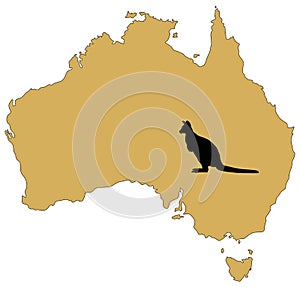 Australia map - country of the Australian continent