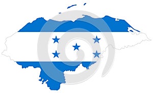 Honduras flag and map - Republic of Honduras photo