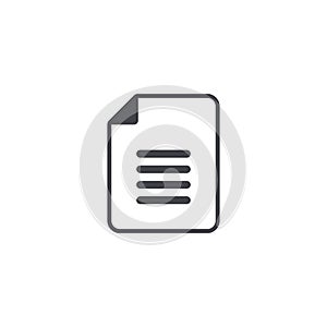Vector file icon. Outline icon. Document sign. File symbol. Save button. Export button. Element for design interface mobile app or