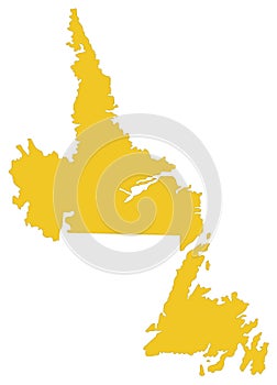 Newfoundland and Labrador map - the most easterly province of Canada