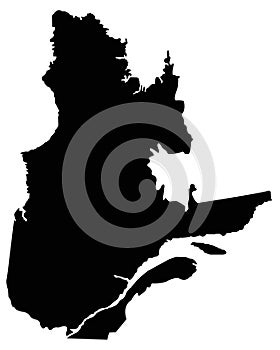 Quebec map - province in Canada photo