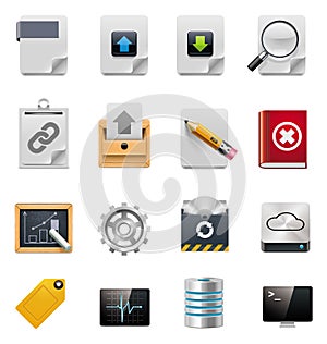 Vector file server administration icon set photo