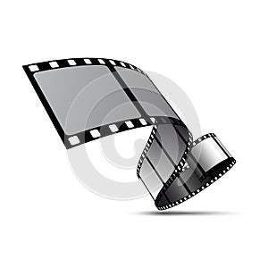 Vector film strip reel. Movie cinema 3d filmstrip tape background