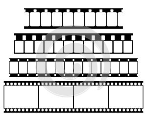 Vector Film Strip Set Illustration on White