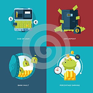 Vector finance and money icons set.