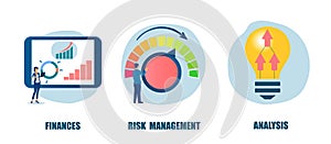 Vector of a financial risk management and new business ideas concept