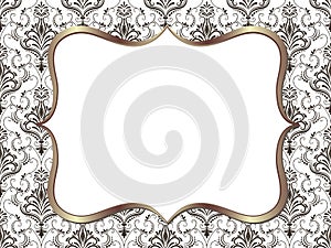 Vector fine floral square frame. Decorative element for invitations and cards.