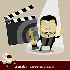 Vector of Fingerprint Man Characteristics Series. Actor.