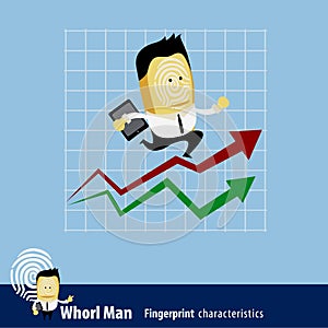 Vector of Fingerprint Man Characteristics Series. Business Man photo