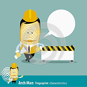 Vector of Fingerprint Man Characteristics Series. Engineers with