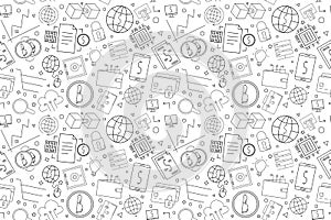 Vector Fintech pattern with word