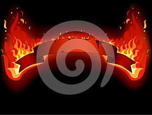 Vector of fire banner