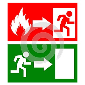 Vector fire exit signs