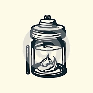 Vector Fire Icon Illustration with Flames and Fuel
