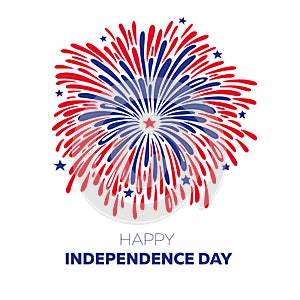 Vector firework for 4th of july. American independence day illustration.