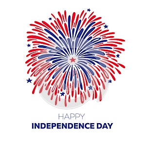 Vector firework for 4th of july. American independence day illustration. photo