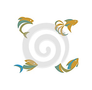 Vector of Fish Logo, Fish Pets Logo, Beautiful Fish, Golden Fish