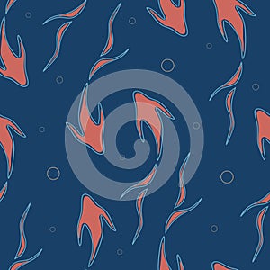 Vector fish seamless pattern