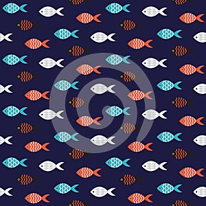 Vector fish seamless pattern.