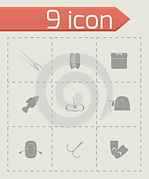 Vector fishing icon set