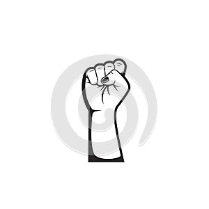 Vector fist hand revolution demonstration protestor fighter front side illustration