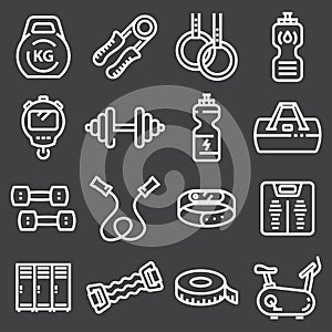 Vector Fitness and Gym line icons