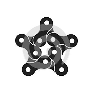 Vector Five Pointed Star Made of Bike or Bicycle Chain