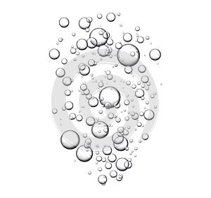 Vector fizzy drink isolated on white background. The texture of the air bubbles. Soda. Circles are going up