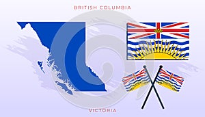 Vector flag of British Columbia Map, British Columbia Map, illustration