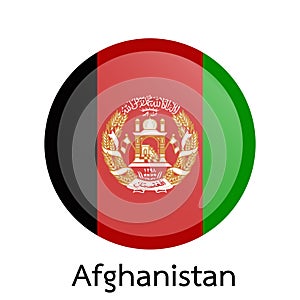 Vector flag button series - Afghanistan