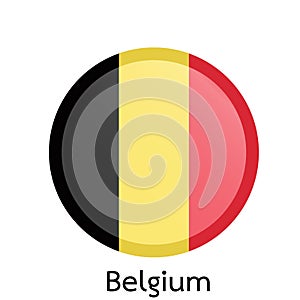 Vector flag button series - Belgium