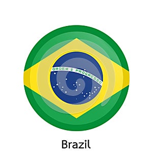 Vector flag button series - Brazil