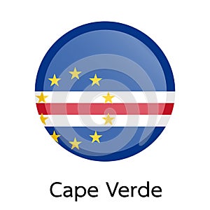 Vector flag button series - Cape Verde
