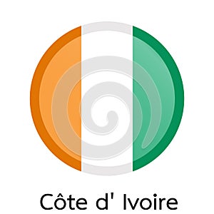 Vector flag button series - CÃ´te d` Ivoire