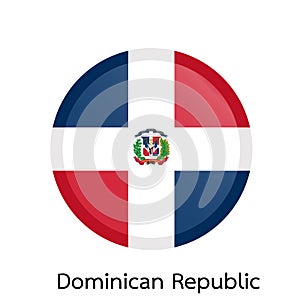 Vector flag button series - Dominican Republic