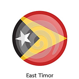 Vector flag button series - East Timor