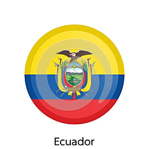 Vector flag button series - Ecuador