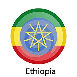 Vector flag button series - Ethiopia