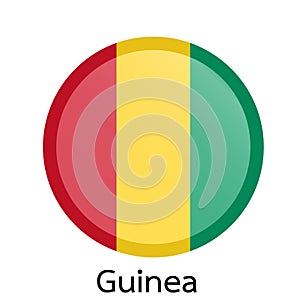 Vector flag button series - Guinea