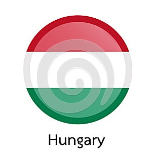 Vector flag button series - Hungary