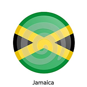 Vector flag button series - Jamaica