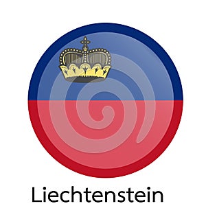 Vector flag button series - Liechtenstein