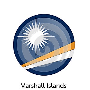 Vector flag button series - Marshall Islands