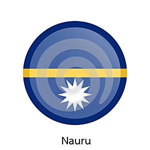 Vector flag button series - Nauru