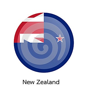 Vector flag button series - New Zealand