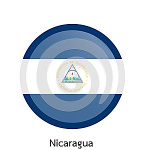 Vector flag button series - Nicaragua