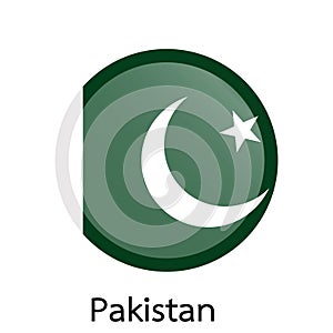 Vector flag button series - Pakistan