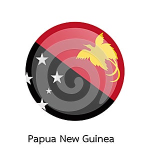 Vector flag button series - Papua New Guinea