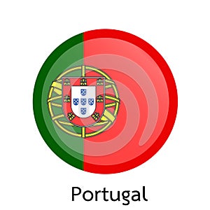 Vector flag button series - Portugal