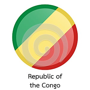Vector flag button series - Republic of the Congo